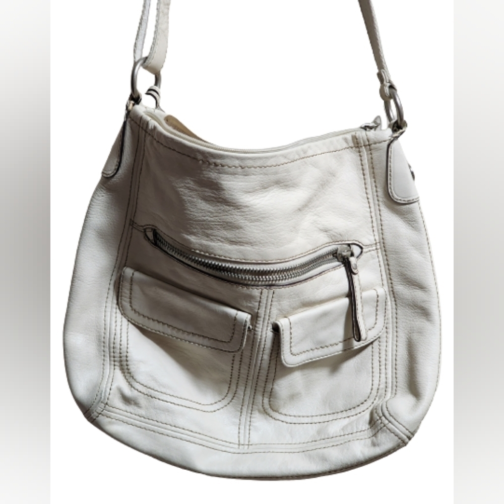 Fossil offwhite leather shoulder bag color off white